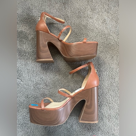 Jessica Simpson Shoes - NWOT Jessica Simpson Saveria Brown Pleather Chunky Myscene Platform Heels Size10